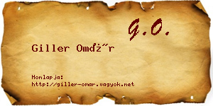Giller Omár névjegykártya